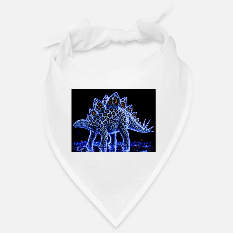 Neon Stegosaurus Glow Pattern Bandana