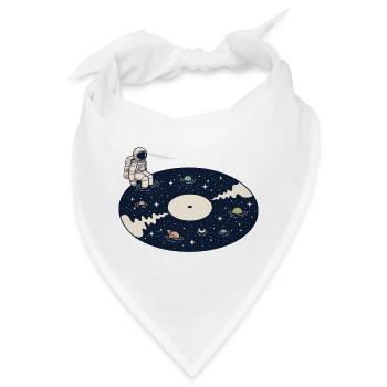 Kosmische Vinyl-Astronauten-Weltraummusik - Bandana - Weiß - Vorne