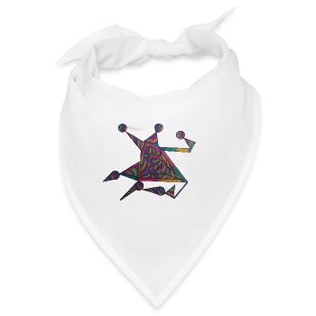 Geometrische Farbspiralen - Martina Eßer - Bandana - Weiß - Vorne
