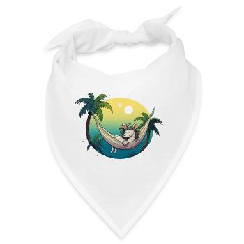 Einhorn in Tropen-Hängematte - Bandana - Weiß - Vorne