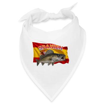 Zander Angeln Spanien - Angelurlaub Design - Bandana - Weiß - Vorne