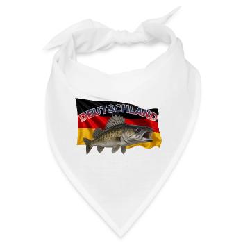 Zander Angeln Deutschland - Stachelrittermotiv - Bandana - Weiß - Vorne