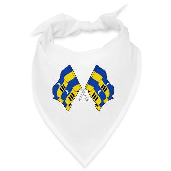 Gekreuzte Ameland-Flaggen – Inselstolz - Bandana - Weiß - Vorne