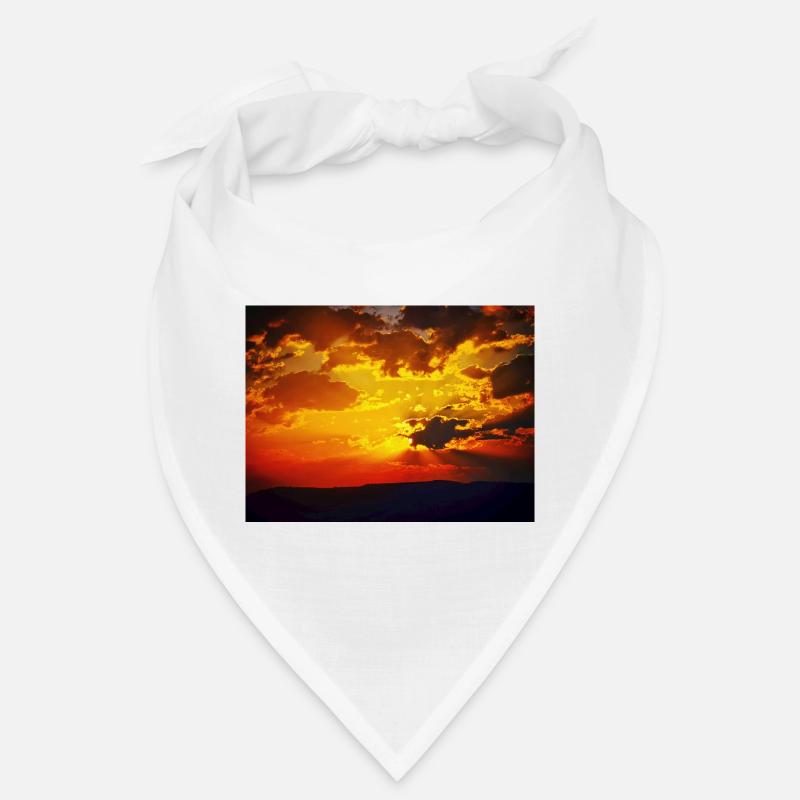 Rayons de feu du coucher de soleil - Bandana - blanc