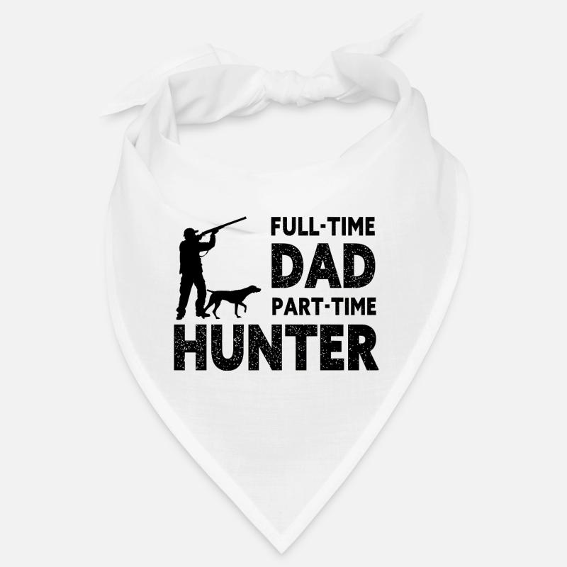 Full-Time Dad Part-Time Hunter – Dad Gift - Bandana - blanc