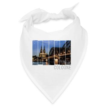 Köln Stadtbild mit Dom in Deutschland Souvenir - Bandana - Weiß - Vorne