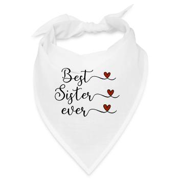 Beste Schwester - Bandana - Weiß - Vorne