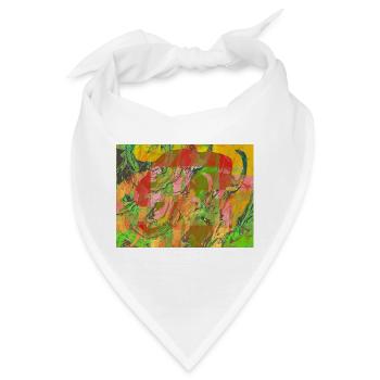 Farbwirbel Neon Abstract - Bandana - Weiß - Vorne