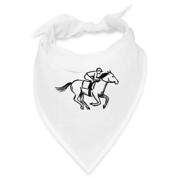 Jockey Pferderennen Sportwetten - lllustration - Bandana - Weiß - Vorne