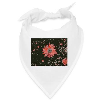 Rote Blüte im dunklen Kontrast - Bandana - Weiß - Vorne