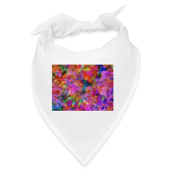 Farbexplosion Blüten-Collage - Bandana - Weiß - Vorne