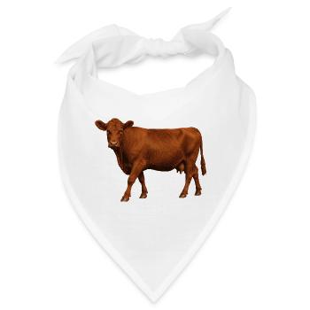 Red Angus Kuh - Bandana - Weiß - Vorne