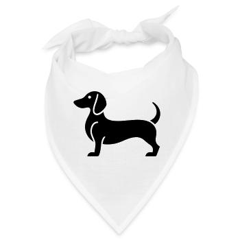 Dackel - Bandana - Weiß - Vorne