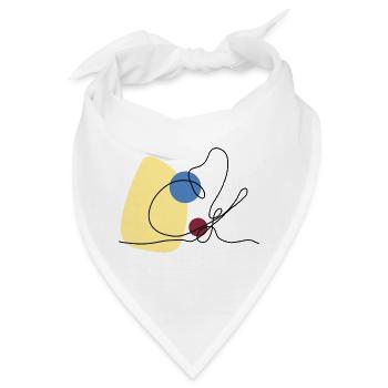 Lineart Schwalbenschwanz mit Farbunterlegung - Bandana - Weiß - Vorne