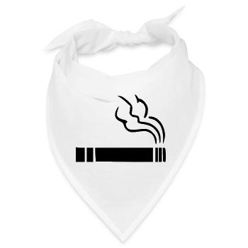 Zigarette Raucherzone - Bandana - Weiß - Vorne