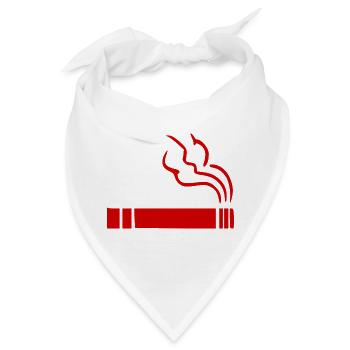 Zigarette Raucherbereich - Bandana - Weiß - Vorne