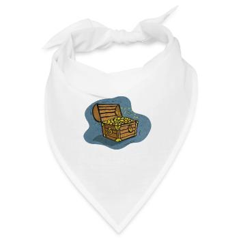 Schatztruhe mit Goldglanz - Bandana - Weiß - Vorne