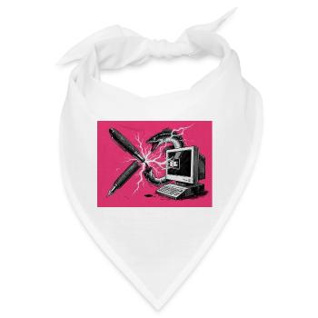 Anarchischer Aal - Ausbruch Kugelschreiber - KI - Bandana - Weiß - Vorne