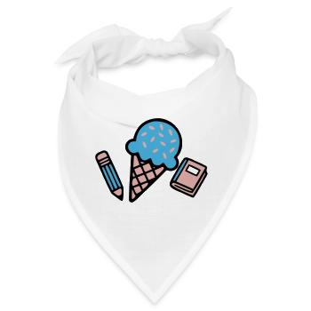Eiscreme Buch Stift Icon - Bandana - Weiß - Vorne