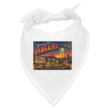 Grüße aus Area 51 – Retro-Alien-Postkarte - Bandana - Weiß - Vorne