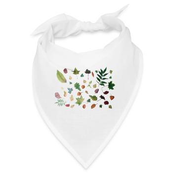 Blätter - Bandana - Weiß - Vorne