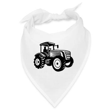 Traktor mit Fahrer Symbol - Bandana - Weiß - Vorne