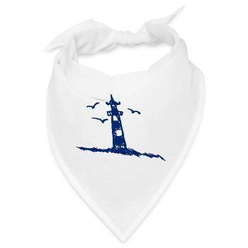 Leuchtturm Ostsee Zeichnung - Bandana - Weiß - Vorne