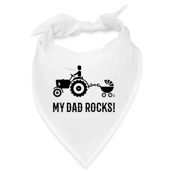 My Dad Rocks! (Trecker & Kinderwagen / Black) - Bandana - Weiß - Vorne