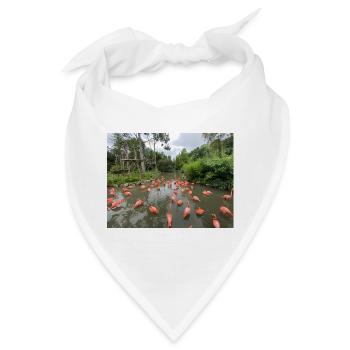 Flamingos im Sumpf - Bandana - Weiß - Vorne