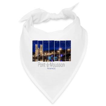 Pont a Mousson in Frankreich Vintage Panorama - Bandana - Weiß - Vorne