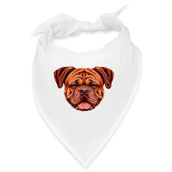 Vibrantes Bordeaux doggen-Gesicht Kunstprint - Bandana - Weiß - Vorne