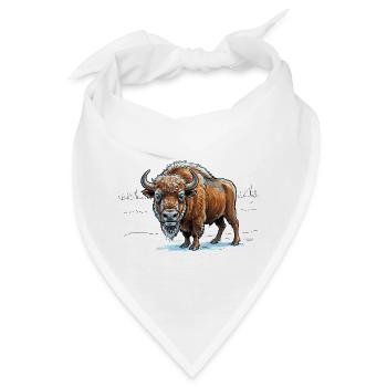 Wisent im Eisfeld - Bandana - Weiß - Vorne