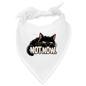 Nicht jetzt, Katze - Bandana - Weiß - Vorne