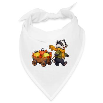 Dachskind mit buntem Blätterlichterwagen - Bandana - Weiß - Vorne