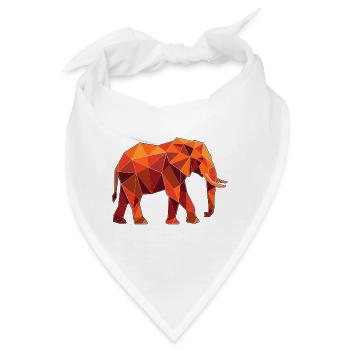 Poly Stil Elefant - Bandana - Weiß - Vorne
