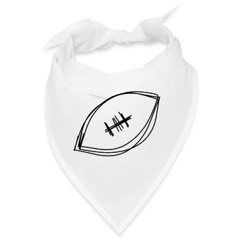 Football handgezeichnet - Bandana - Weiß - Vorne