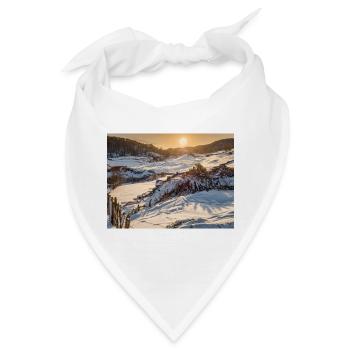 Sonnenaufgang in der Winterlandschaft - Bandana - Weiß - Vorne