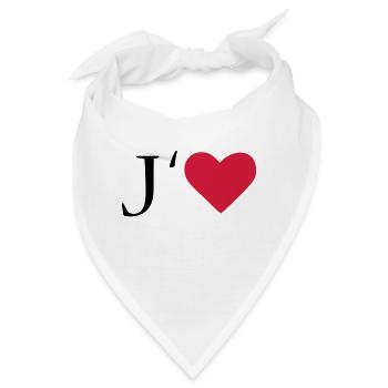I Love - Bandana - Weiß - Vorne