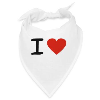I Love - Bandana - Weiß - Vorne