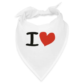 I Love - Bandana - Weiß - Vorne