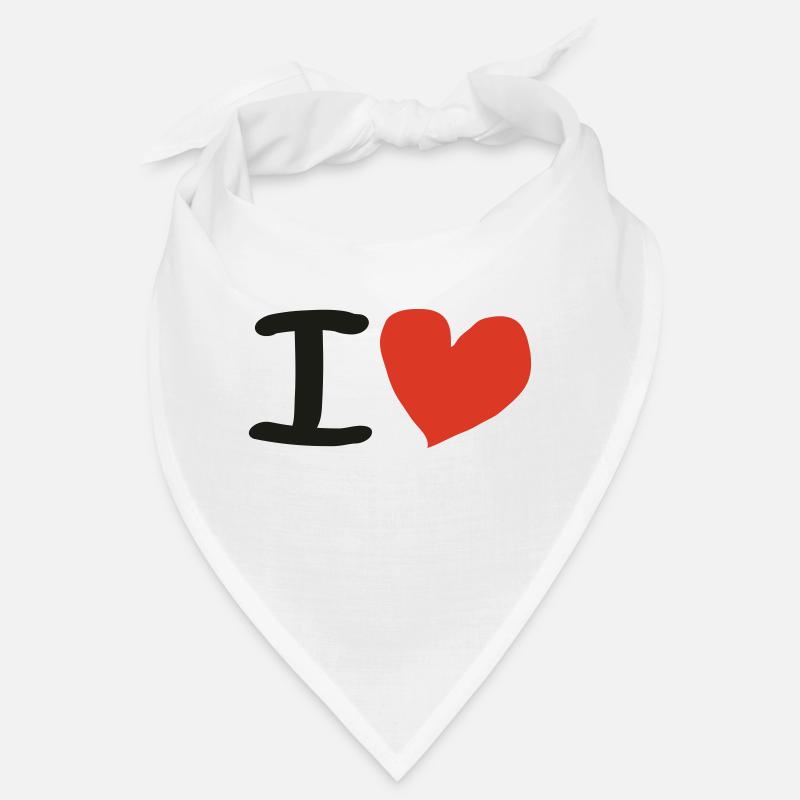 I Love - Bandana - Weiß