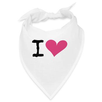 I Heart - Bandana - Weiß - Vorne