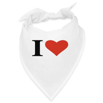 i love - Bandana - Weiß - Vorne