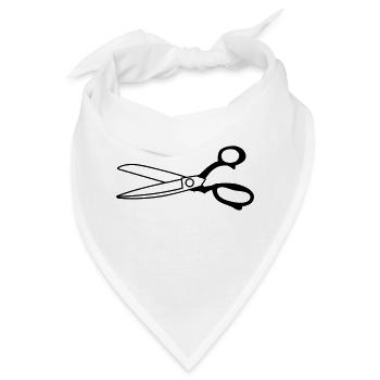 Schere - Bandana - Weiß - Vorne