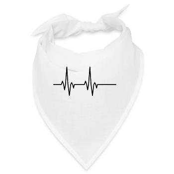 Puls Pulsschlag Herzschlag - Bandana - Weiß - Vorne