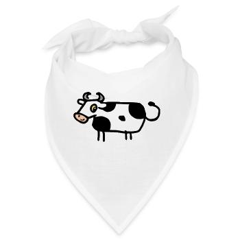 Lustige Comic Kuh witziges Bauernhoftier Geschenk - Bandana - Weiß - Vorne