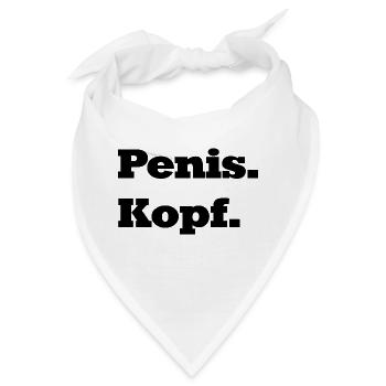 Penis Kopf. Peniskopf - Bandana - Weiß - Vorne