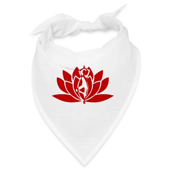 Yoga Blume rot - Bandana - Weiß - Vorne
