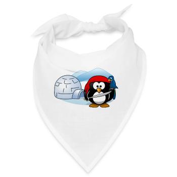 Piratenpinguin mit Schwert, Papagei und Iglu. - Bandana - Weiß - Vorne