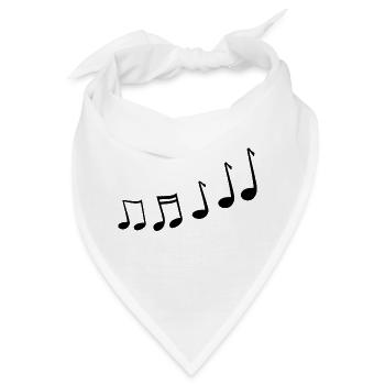 Musiknoten - Bandana - Weiß - Vorne